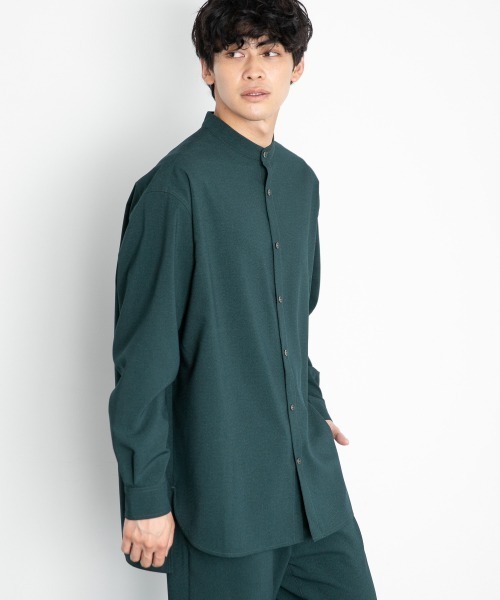 LOWRYS FARM（ローリーズファーム）の「クリアトロバンドカラーシャツ　215517（シャツ/ブラウス・メンズ・ブラック/ブラウン/グリーン/ブラック系その他/ブラウン系その他/ライム・MEDIUM/LARGE）」の6枚目の写真