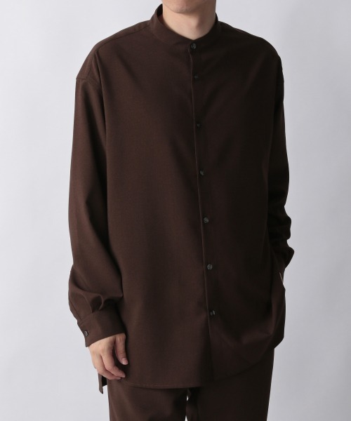 LOWRYS FARM（ローリーズファーム）の「クリアトロバンドカラーシャツ　215517（シャツ/ブラウス・メンズ・ブラック/ブラウン/グリーン/ブラック系その他/ブラウン系その他/ライム・MEDIUM/LARGE）」の11枚目の写真