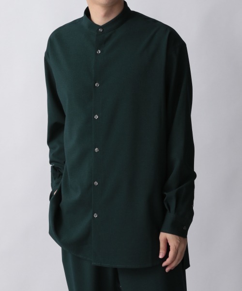 LOWRYS FARM（ローリーズファーム）の「クリアトロバンドカラーシャツ　215517（シャツ/ブラウス・メンズ・ブラック/ブラウン/グリーン/ブラック系その他/ブラウン系その他/ライム・MEDIUM/LARGE）」の12枚目の写真