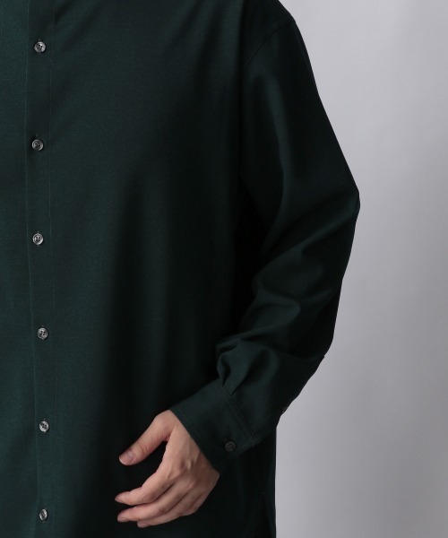 LOWRYS FARM（ローリーズファーム）の「クリアトロバンドカラーシャツ　215517（シャツ/ブラウス・メンズ・ブラック/ブラウン/グリーン/ブラック系その他/ブラウン系その他/ライム・MEDIUM/LARGE）」の16枚目の写真