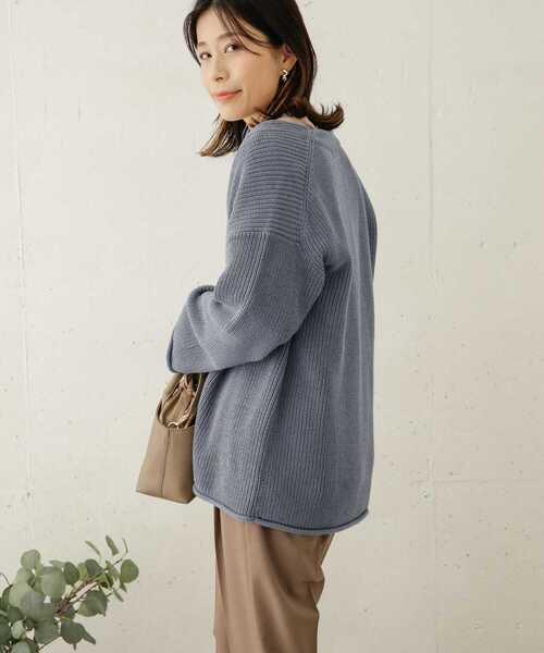 URBAN RESEARCH DOORS(アーバンリサーチドアーズ)の「ローゲージカーディガン(カーディガン/ボレロ・レディース・モカ/ブルー/スミクロ・ONE)」の14枚目の写真