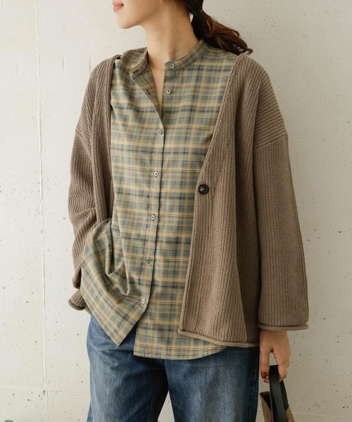 URBAN RESEARCH DOORS(アーバンリサーチドアーズ)の「ローゲージカーディガン(カーディガン/ボレロ・レディース・モカ/ブルー/スミクロ・ONE)」の7枚目の写真