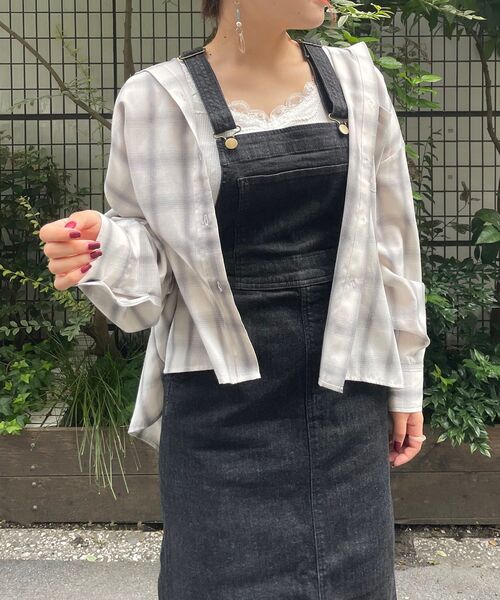 MAJESTIC LEGON（マジェスティックレゴン）の「着回しオーバーシャツ（シャツ/ブラウス・レディース・アイボリー/グレー系その他/ベージュ系その他2・MEDIUM/SMALL）」の3枚目の写真