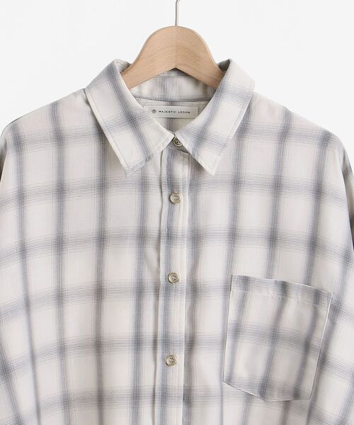 MAJESTIC LEGON（マジェスティックレゴン）の「着回しオーバーシャツ（シャツ/ブラウス・レディース・アイボリー/グレー系その他/ベージュ系その他2・MEDIUM/SMALL）」の6枚目の写真