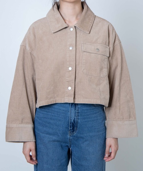 WEGO（ウィゴー）の「WEGO/コーデュロイショートジャケット（ブルゾン・レディース・ベージュ/サックスブルー/アイボリー・FREE）」の10枚目の写真