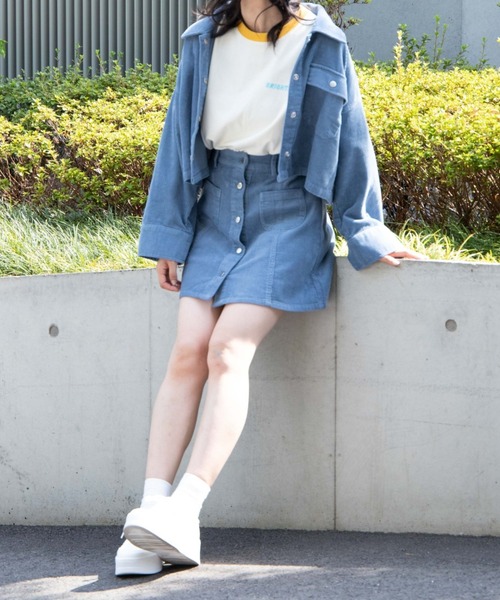 WEGO（ウィゴー）の「WEGO/コーデュロイショートジャケット（ブルゾン・レディース・ベージュ/サックスブルー/アイボリー・FREE）」の12枚目の写真