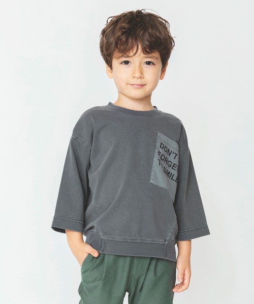 BRANSHES(ブランシェス)の「【ロゴポケット】8分袖Tシャツ(Tシャツ/カットソー・キッズ・ブルーグレー/チャコールグレー/パープル・110cm/140cm/90cm/130cm/120cm/150cm/100cm)」の18枚目の写真