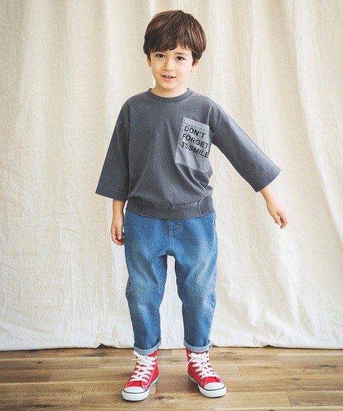 BRANSHES(ブランシェス)の「【ロゴポケット】8分袖Tシャツ(Tシャツ/カットソー・キッズ・ブルーグレー/チャコールグレー/パープル・110cm/140cm/90cm/130cm/120cm/150cm/100cm)」の14枚目の写真