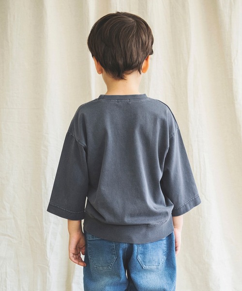 BRANSHES(ブランシェス)の「【ロゴポケット】8分袖Tシャツ(Tシャツ/カットソー・キッズ・ブルーグレー/チャコールグレー/パープル・110cm/140cm/90cm/130cm/120cm/150cm/100cm)」の9枚目の写真