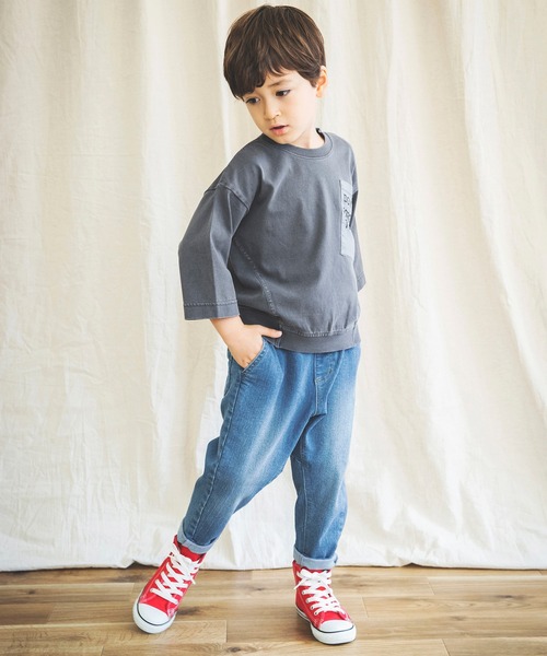 BRANSHES(ブランシェス)の「【ロゴポケット】8分袖Tシャツ(Tシャツ/カットソー・キッズ・ブルーグレー/チャコールグレー/パープル・110cm/140cm/90cm/130cm/120cm/150cm/100cm)」の16枚目の写真