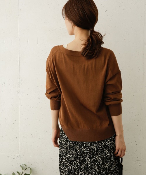 URBAN RESEARCH DOORS（アーバンリサーチドアーズ）の「Vネックワイドショートカーディガン（カーディガン/ボレロ・レディース・ブラック/キャメル/ライトベージュ・ONE）」の5枚目の写真