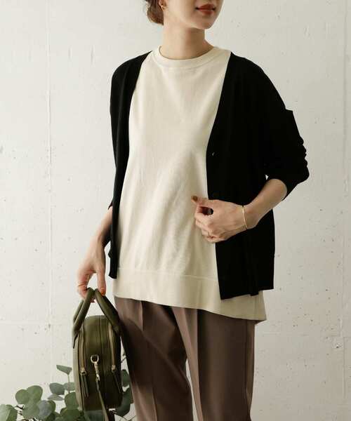 URBAN RESEARCH DOORS（アーバンリサーチドアーズ）の「Vネックワイドショートカーディガン（カーディガン/ボレロ・レディース・ブラック/キャメル/ライトベージュ・ONE）」の17枚目の写真