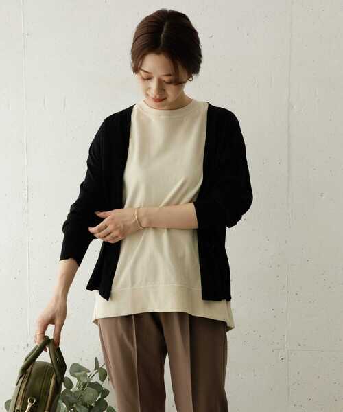 URBAN RESEARCH DOORS（アーバンリサーチドアーズ）の「Vネックワイドショートカーディガン（カーディガン/ボレロ・レディース・ブラック/キャメル/ライトベージュ・ONE）」の19枚目の写真