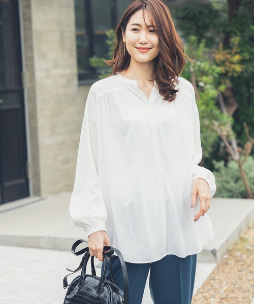 セール サラサラリラックスブラウス長袖 シャツ ブラウス Global Work グローバルワーク のファッション通販 Zozotown