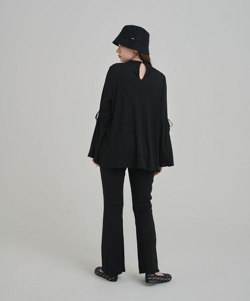 TINA：JOJUN（ティーナジョジュン）の「楊柳 フレアパンツ TINA：JOJUN（その他パンツ・レディース・ブラック/ホワイト・M/S）」の4枚目の写真