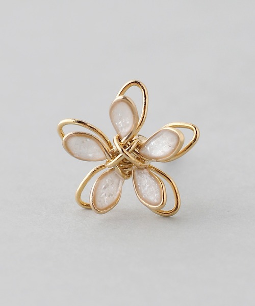 プチフラワー×プチパールピアス[2ペアセット]（ピアス（両耳用