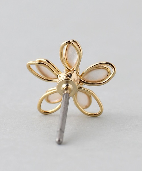 プチフラワー×プチパールピアス[2ペアセット]（ピアス（両耳用