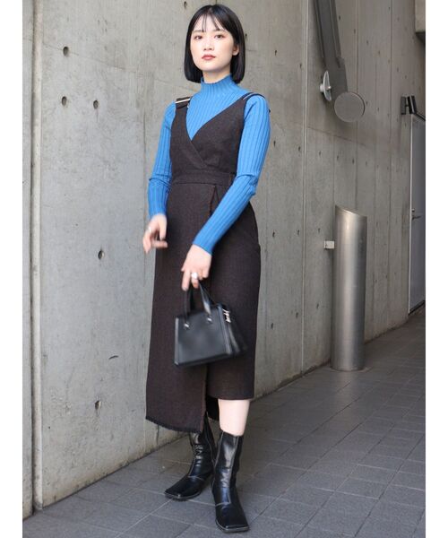 MURUA（ムルーア）の「アシメフリンジジャンスカ（ワンピース・レディース・ブラウン/グレー・1/2）」の3枚目の写真