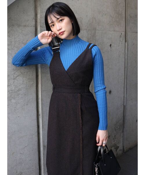 MURUA（ムルーア）の「アシメフリンジジャンスカ（ワンピース・レディース・ブラウン/グレー・1/2）」の4枚目の写真