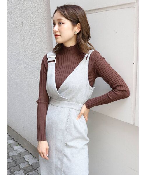 MURUA（ムルーア）の「アシメフリンジジャンスカ（ワンピース・レディース・ブラウン/グレー・1/2）」の5枚目の写真