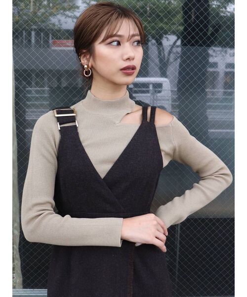 MURUA（ムルーア）の「アシメフリンジジャンスカ（ワンピース・レディース・ブラウン/グレー・1/2）」の12枚目の写真
