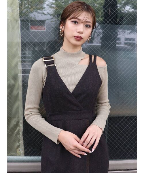 MURUA（ムルーア）の「アシメフリンジジャンスカ（ワンピース・レディース・ブラウン/グレー・1/2）」の13枚目の写真