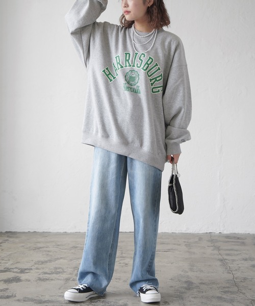 SPINNS（スピンズ）の「【ゆったりシルエット】DISCUS 裏起毛カレッジスウェット（スウェット・レディース・ブラック/ネイビー/グレー/オフホワイト/グリーン/オレンジ・M/L）」の21枚目の写真