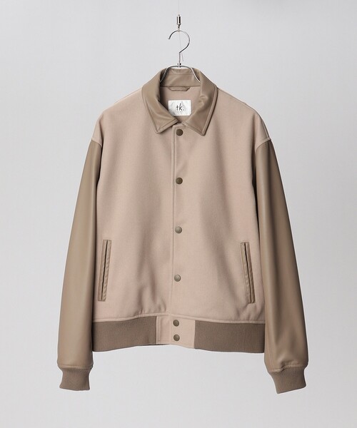 tk.TAKEO KIKUCHI（ティーケータケオキクチ）の「◆テックウールメルトン×シンセティックレザースタジャン（ブルゾン・メンズ・ブラック系4/ベージュ系その他7・88）」の7枚目の写真