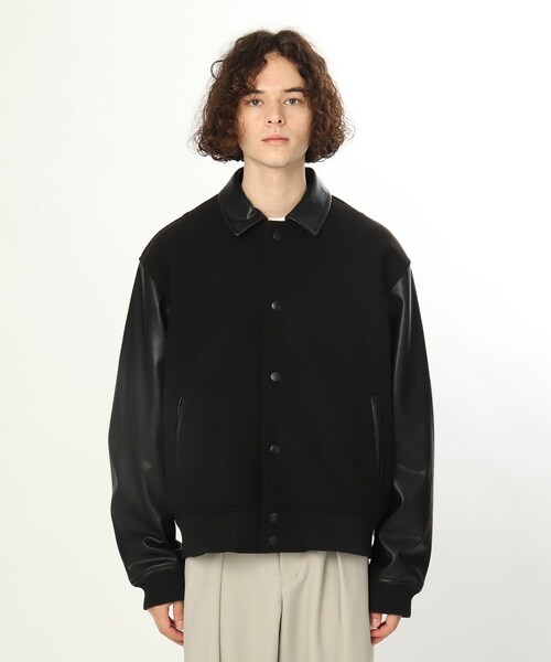 tk.TAKEO KIKUCHI（ティーケータケオキクチ）の「◆テックウールメルトン×シンセティックレザースタジャン（ブルゾン・メンズ・ブラック系4/ベージュ系その他7・88）」の4枚目の写真