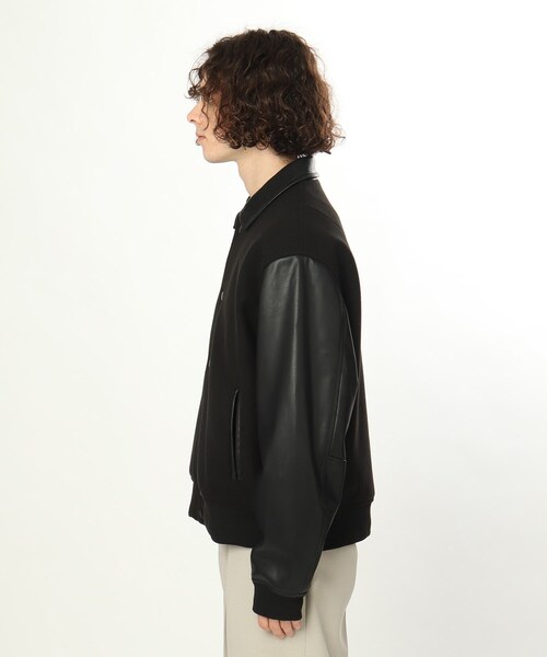 tk.TAKEO KIKUCHI（ティーケータケオキクチ）の「◆テックウールメルトン×シンセティックレザースタジャン（ブルゾン・メンズ・ブラック系4/ベージュ系その他7・88）」の9枚目の写真