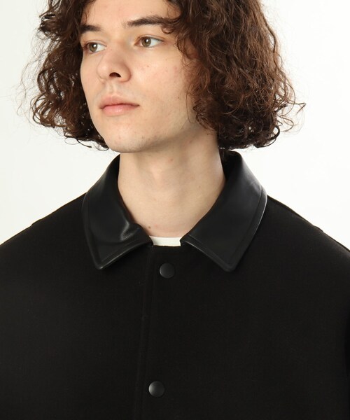 tk.TAKEO KIKUCHI（ティーケータケオキクチ）の「◆テックウールメルトン×シンセティックレザースタジャン（ブルゾン・メンズ・ブラック系4/ベージュ系その他7・88）」の12枚目の写真