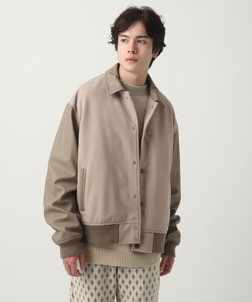 tk.TAKEO KIKUCHI（ティーケータケオキクチ）の「◆テックウールメルトン×シンセティックレザースタジャン（ブルゾン・メンズ・ブラック系4/ベージュ系その他7・88）」の15枚目の写真