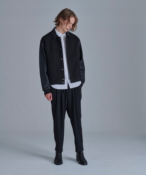 tk.TAKEO KIKUCHI（ティーケータケオキクチ）の「◆テックウールメルトン×シンセティックレザースタジャン（ブルゾン・メンズ・ブラック系4/ベージュ系その他7・88）」の20枚目の写真