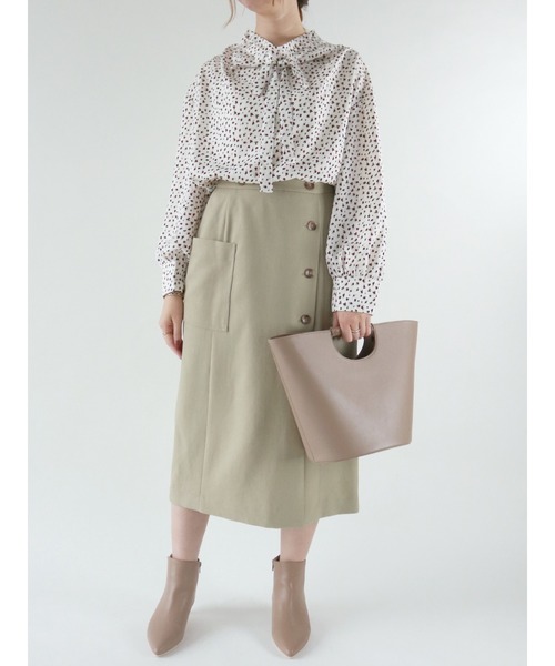 Te chichi（テチチ）の「柄アソートリボンボウタイブラウス（シャツ/ブラウス・レディース・オフホワイト/グリーン/グレー/ネイビー・ﾌﾘ-）」の12枚目の写真