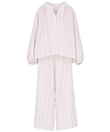 綿100%ダブルガーゼ×ストライプ　パジャマ（セットアップ）