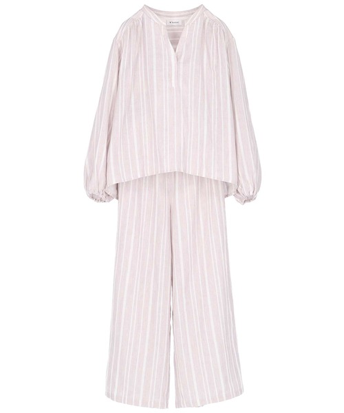 AMPHI(アンフィ)の「綿100%ダブルガーゼ×ストライプ パジャマ(セットアップ)(ルームウェア/パジャマ・レディース・ライトパープル/ベビーピンク・MEDIUM/LARGE)」の10枚目の写真