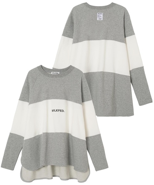 MILKFED.（ミルクフェド）の「BICOLOR WIDE TOP（スウェット・レディース・ブラック/ベージュ/アッシュ・ONE SIZE）」の3枚目の写真