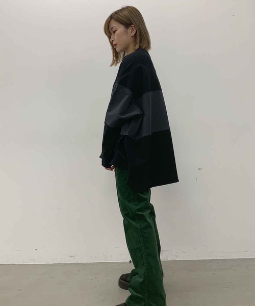 MILKFED.（ミルクフェド）の「BICOLOR WIDE TOP（スウェット・レディース・ブラック/ベージュ/アッシュ・ONE SIZE）」の13枚目の写真