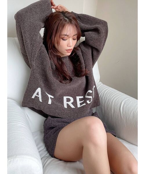 GYDA（ジェイダ）の「【WEB限定】AT RESTモールヤーンROOM WEAR（ルームウェア/パジャマ・レディース・アイボリー/チャコールグレー・FREE）」の3枚目の写真