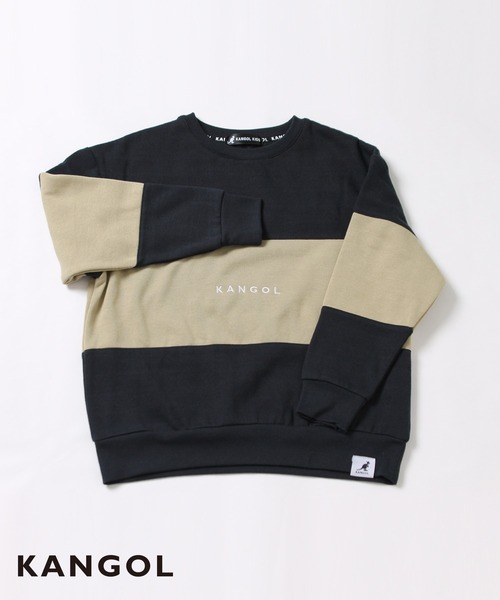 KANGOL（カンゴール）の「【KANGOL KIDS】裏起毛切替バイカラートレーナー（Tシャツ/カットソー・キッズ・ブラック/オレンジ/グリーン・150cm/130㎝/140㎝/120cm）」の2枚目の写真