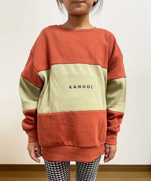 KANGOL（カンゴール）の「【KANGOL KIDS】裏起毛切替バイカラートレーナー（Tシャツ/カットソー・キッズ・ブラック/オレンジ/グリーン・150cm/130㎝/140㎝/120cm）」の10枚目の写真