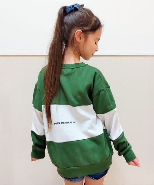 KANGOL（カンゴール）の「【KANGOL KIDS】裏起毛切替バイカラートレーナー（Tシャツ/カットソー・キッズ・ブラック/オレンジ/グリーン・150cm/130㎝/140㎝/120cm）」の11枚目の写真