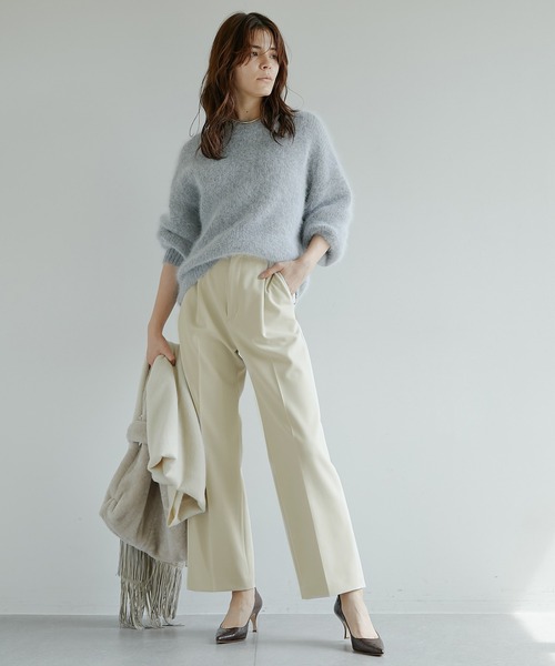 Whim Gazette（ウィムガゼット）の「【Marisolコラボ】アンゴラクルーネックプルオーバー（ニット/セーター・レディース・グレー/レッド・FREE）」の5枚目の写真