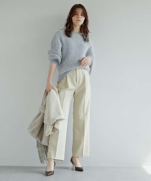 Whim Gazette（ウィムガゼット）の「【Marisolコラボ】アンゴラクルーネックプルオーバー（ニット/セーター・レディース・グレー/レッド・FREE）」の15枚目の写真