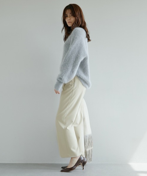 Whim Gazette（ウィムガゼット）の「【Marisolコラボ】アンゴラクルーネックプルオーバー（ニット/セーター・レディース・グレー/レッド・FREE）」の12枚目の写真