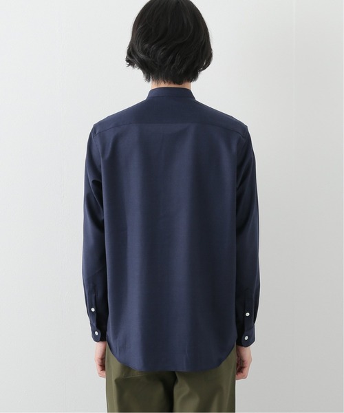 EDIFICE（エディフィス）の「ウォッシャブル ウール バンドカラー シャツ（シャツ/ブラウス・メンズ・ホワイト/ネイビー/ウッド/グリーン系その他・SMALL/MEDIUM/LARGE/X-LARGE）」の9枚目の写真