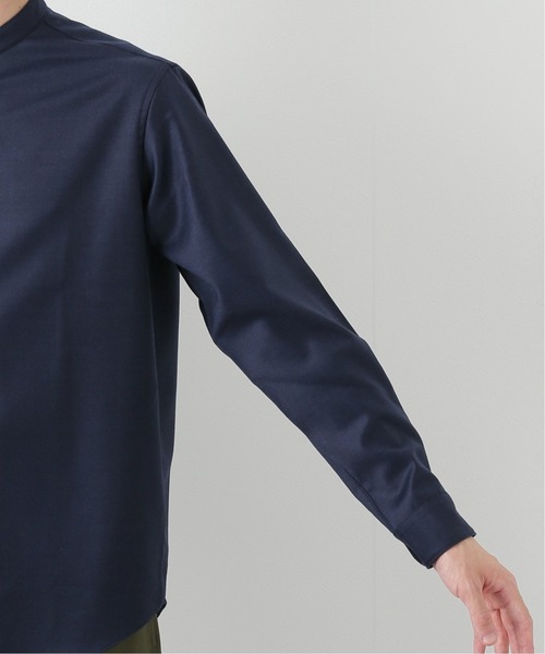 EDIFICE（エディフィス）の「ウォッシャブル ウール バンドカラー シャツ（シャツ/ブラウス・メンズ・ホワイト/ネイビー/ウッド/グリーン系その他・SMALL/MEDIUM/LARGE/X-LARGE）」の5枚目の写真