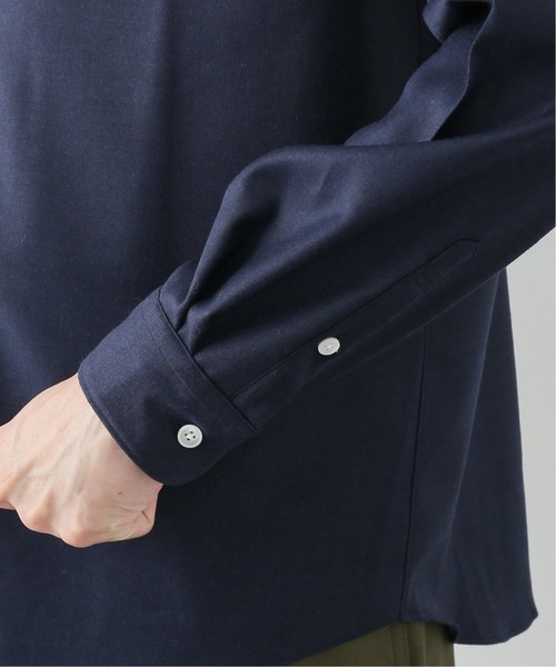 EDIFICE（エディフィス）の「ウォッシャブル ウール バンドカラー シャツ（シャツ/ブラウス・メンズ・ホワイト/ネイビー/ウッド/グリーン系その他・SMALL/MEDIUM/LARGE/X-LARGE）」の7枚目の写真