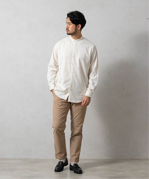 EDIFICE（エディフィス）の「ウォッシャブル ウール バンドカラー シャツ（シャツ/ブラウス・メンズ・ホワイト/ネイビー/ウッド/グリーン系その他・SMALL/MEDIUM/LARGE/X-LARGE）」の22枚目の写真