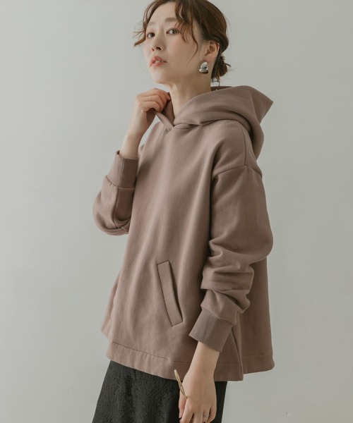 F by ROSSO（エフバイロッソ）の「F by ROSSO　ソフト裏毛フレアプルパーカー（パーカー・レディース・オフホワイト/グリーン/モカ・FREE）」の3枚目の写真